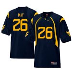 Men's West Virginia Mountaineers NCAA #26 Tyler May Navy Authentic Nike Retro Stitched College Football Jersey BB15O20JT